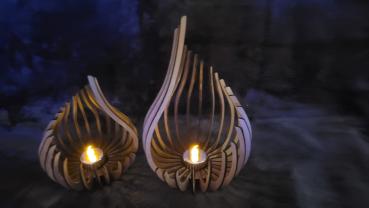 Preview: Teelichtlaterne Klein 'Modern-Geschwungen'