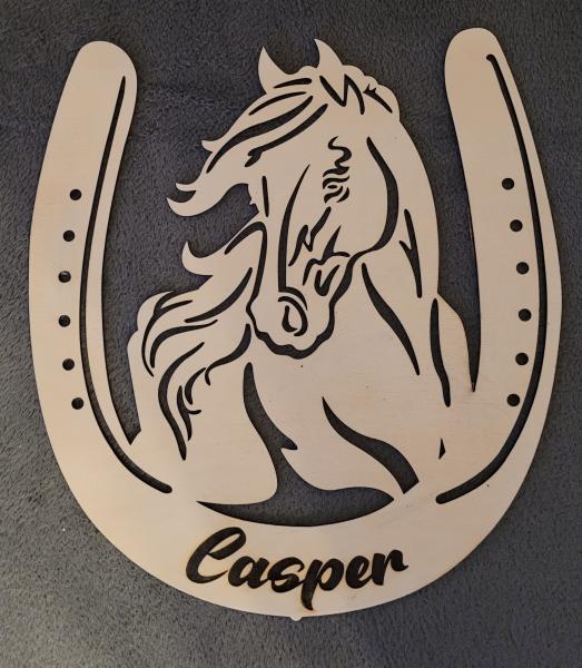 Boxenschild 'Hufeisen' mit gewünschten Pferdenamen