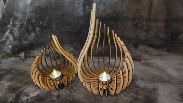 Teelichtlaterne Groß 'Modern-Geschwungen'