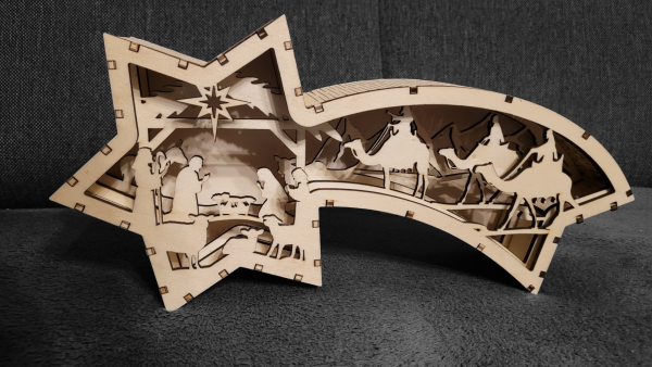 Weihnachtskomet mit Krippe Klein