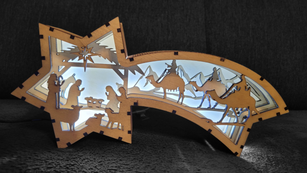 Weihnachtskomet mit Krippe Klein